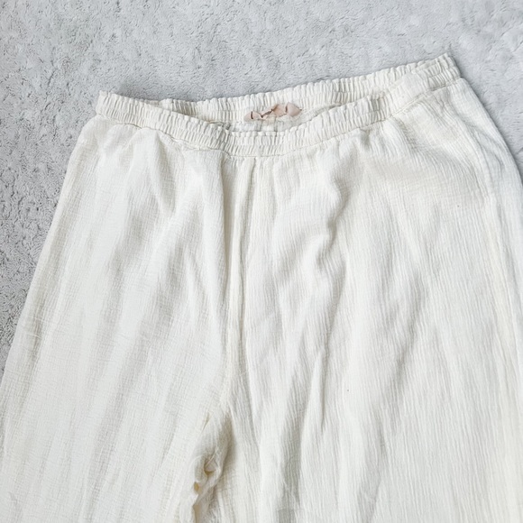 SOFT SURROUNDING Gauzy Wide Leg Cream Ruffle Hem Layered Pants - Picture 7 of 11